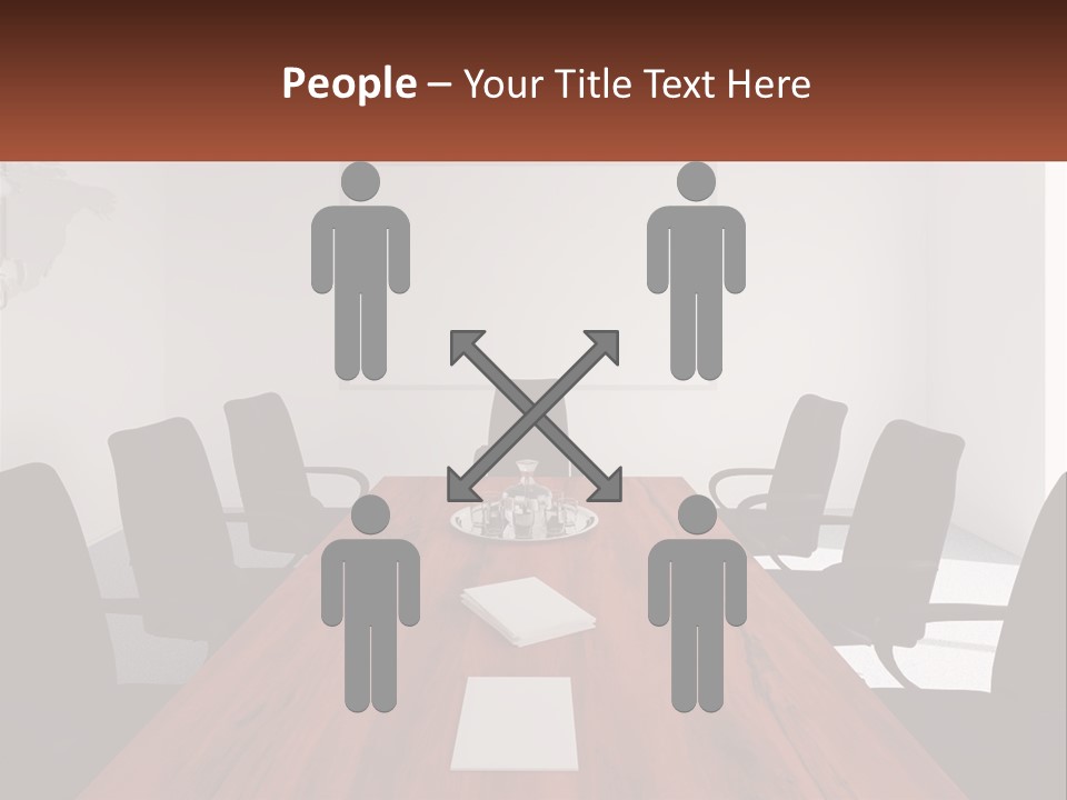 A Conference Table With A Plate Of Food On It PowerPoint Template