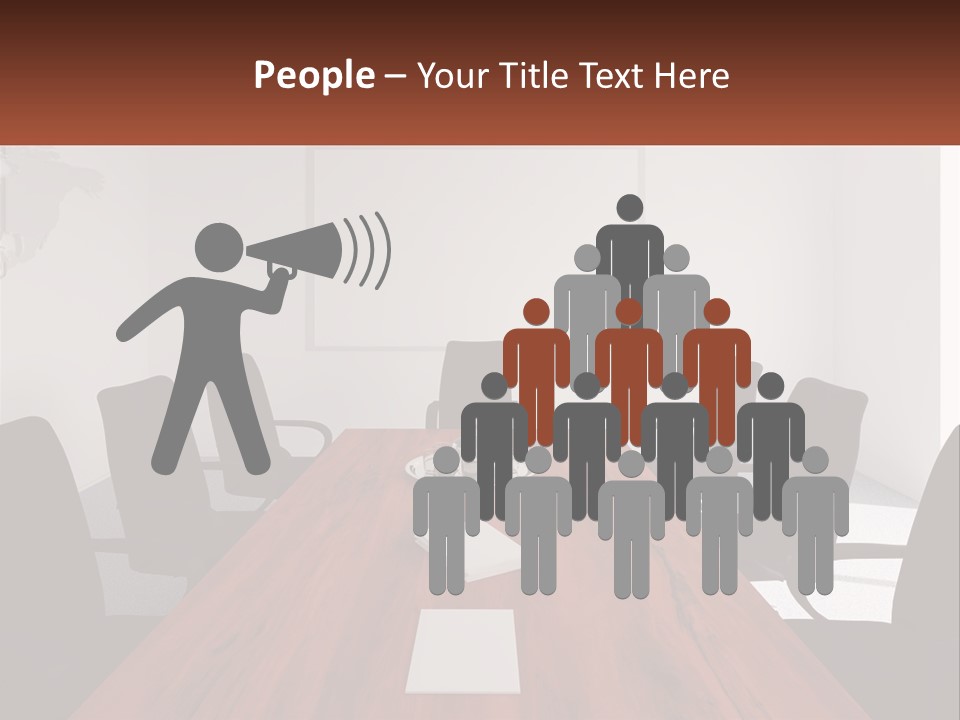 A Conference Table With A Plate Of Food On It PowerPoint Template