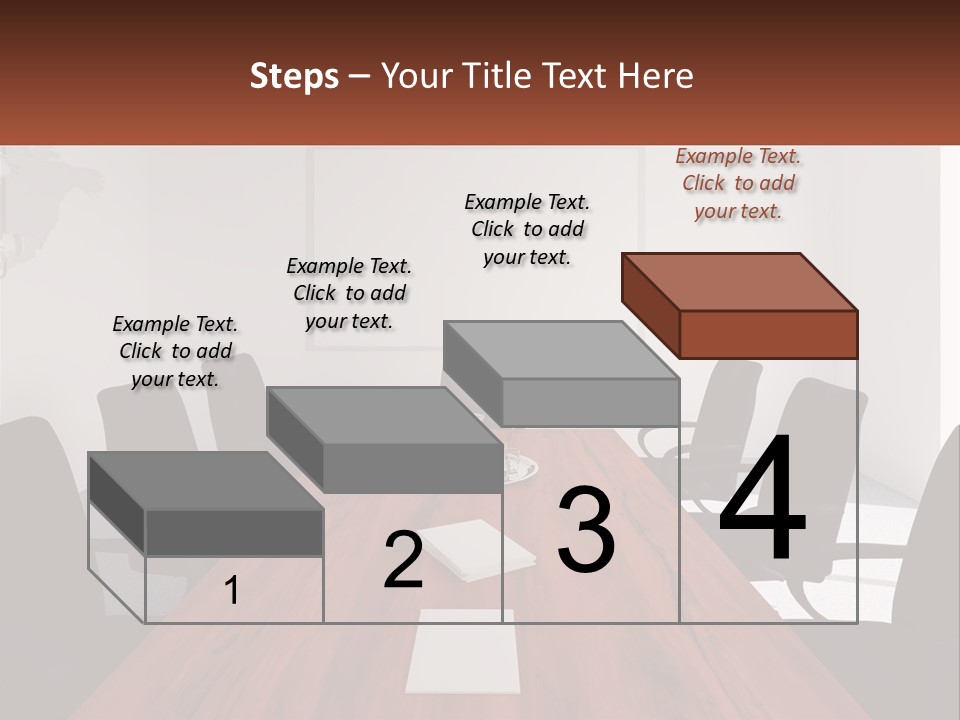 A Conference Table With A Plate Of Food On It PowerPoint Template