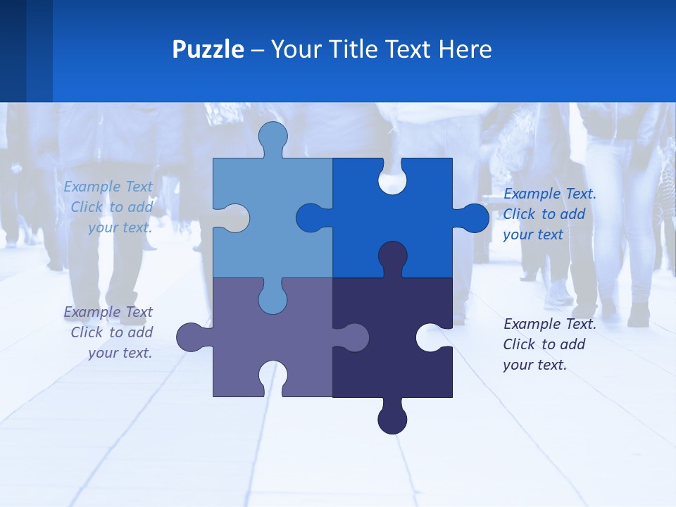 A Group Of People Walking Down A Sidewalk PowerPoint Template