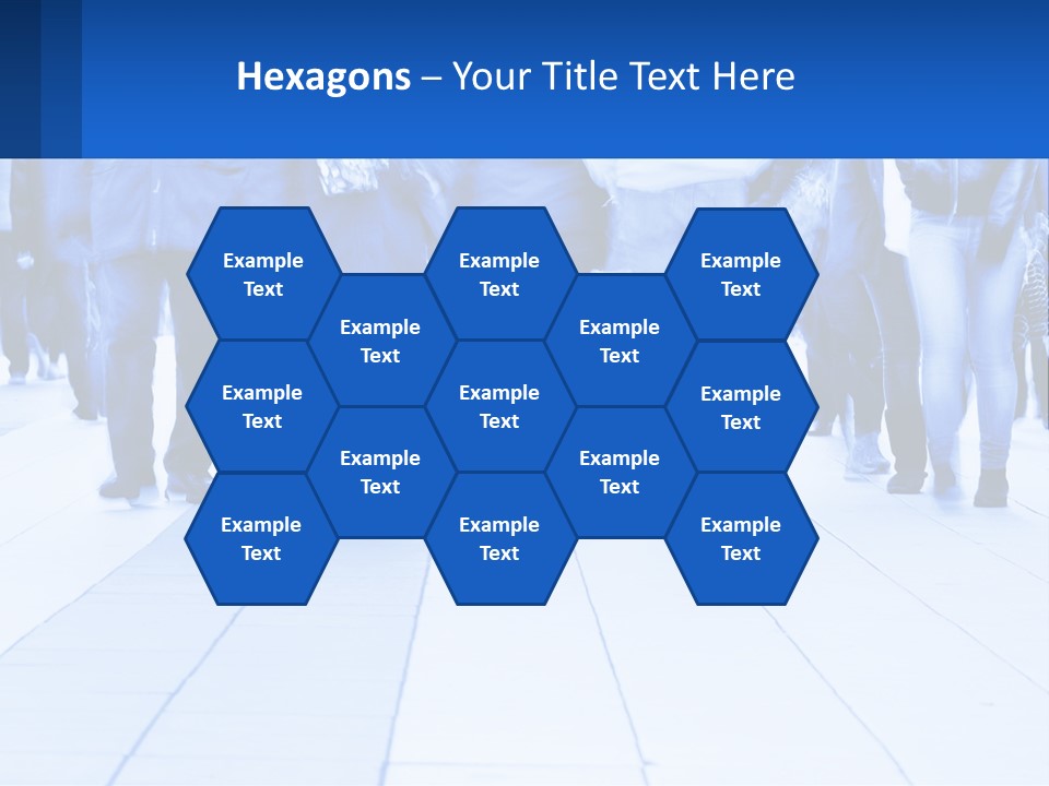 A Group Of People Walking Down A Sidewalk PowerPoint Template