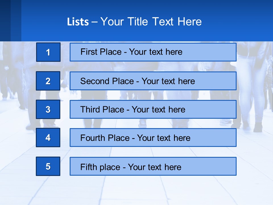 A Group Of People Walking Down A Sidewalk PowerPoint Template