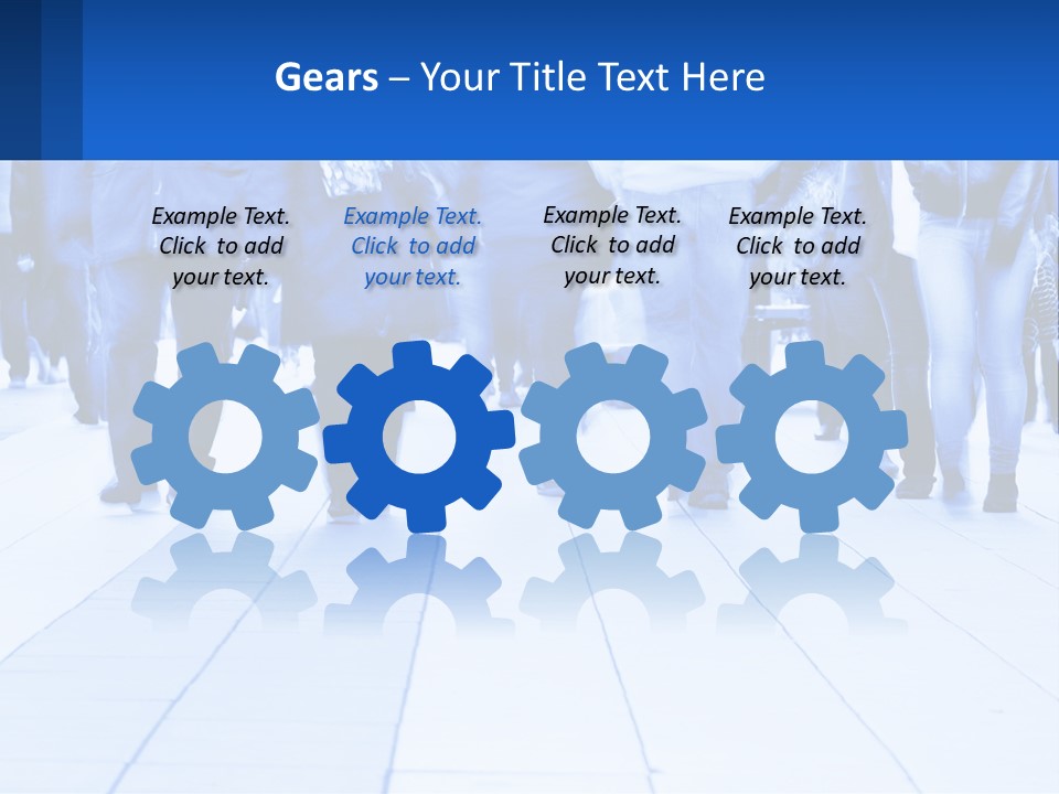 A Group Of People Walking Down A Sidewalk PowerPoint Template