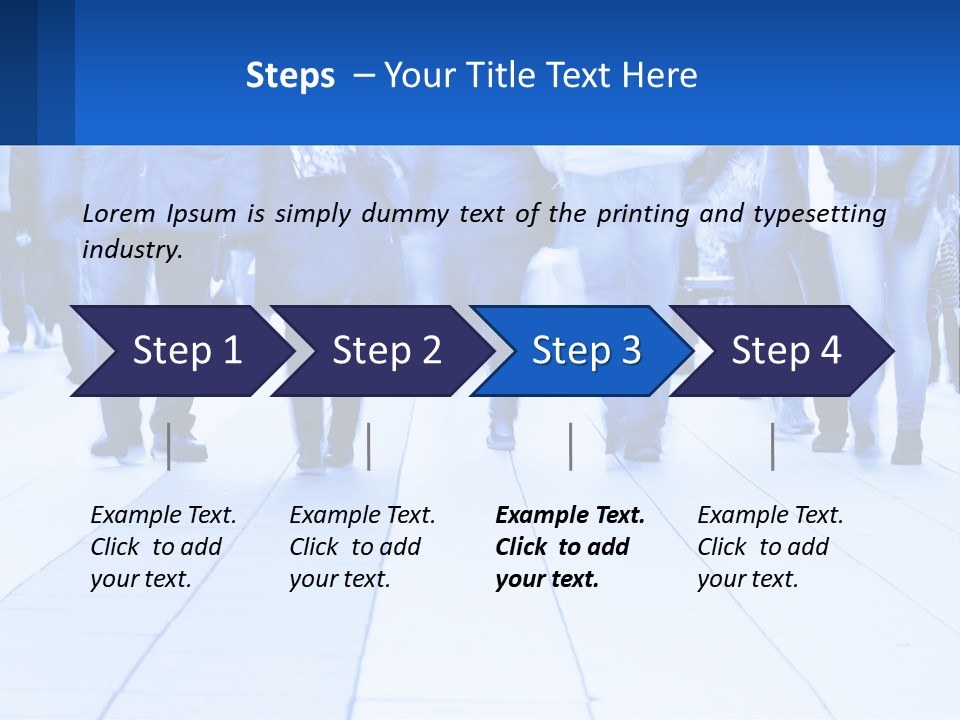 A Group Of People Walking Down A Sidewalk PowerPoint Template