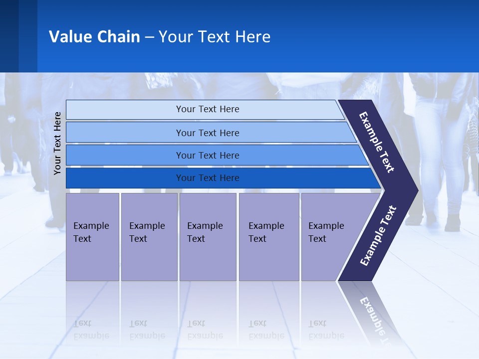 A Group Of People Walking Down A Sidewalk PowerPoint Template