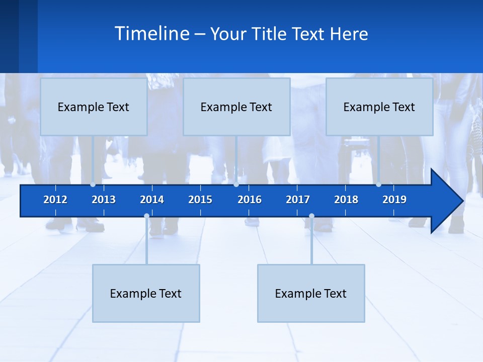 A Group Of People Walking Down A Sidewalk PowerPoint Template