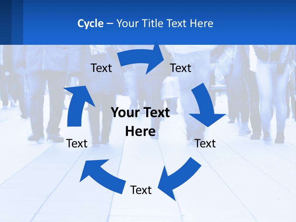 A Group Of People Walking Down A Sidewalk PowerPoint Template