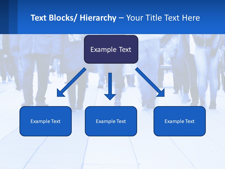 A Group Of People Walking Down A Sidewalk PowerPoint Template