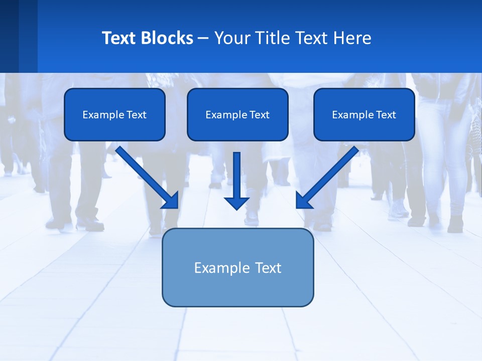 A Group Of People Walking Down A Sidewalk PowerPoint Template