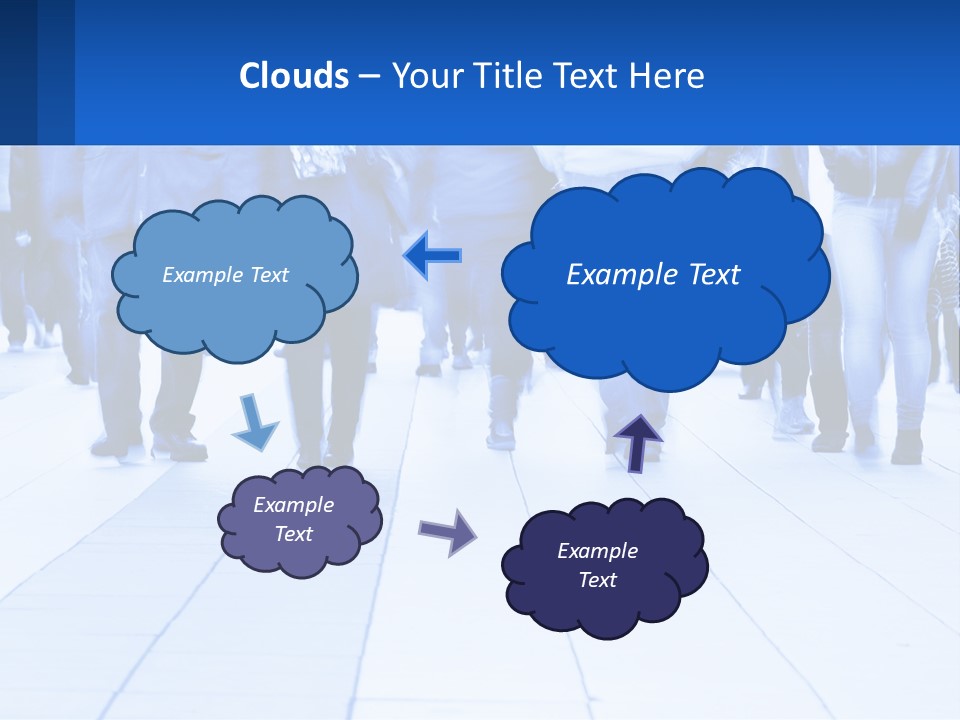 A Group Of People Walking Down A Sidewalk PowerPoint Template