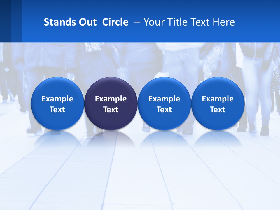 A Group Of People Walking Down A Sidewalk PowerPoint Template