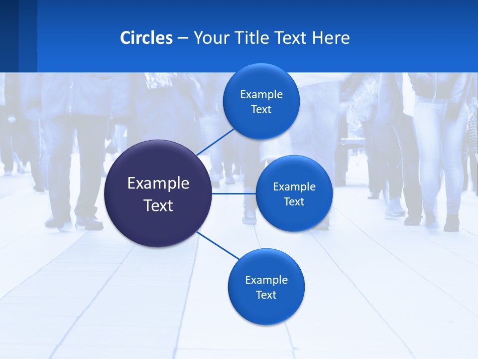 A Group Of People Walking Down A Sidewalk PowerPoint Template