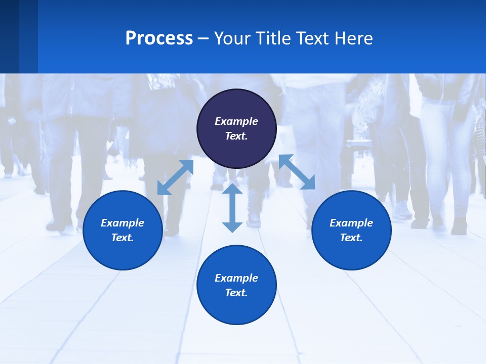A Group Of People Walking Down A Sidewalk PowerPoint Template