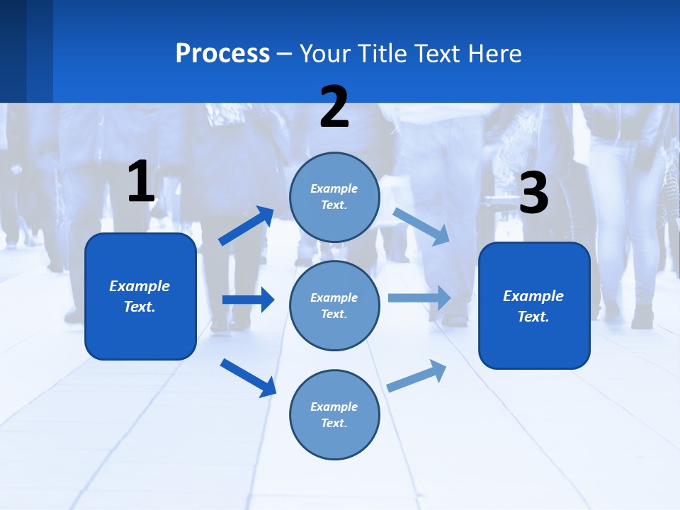 A Group Of People Walking Down A Sidewalk PowerPoint Template