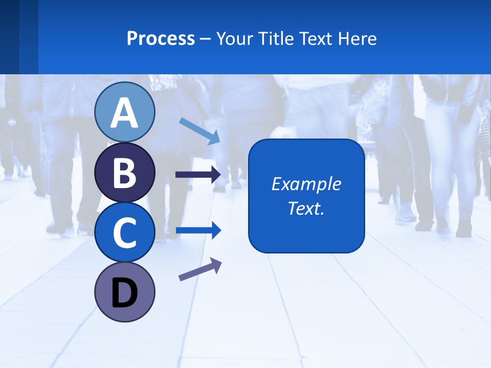 A Group Of People Walking Down A Sidewalk PowerPoint Template