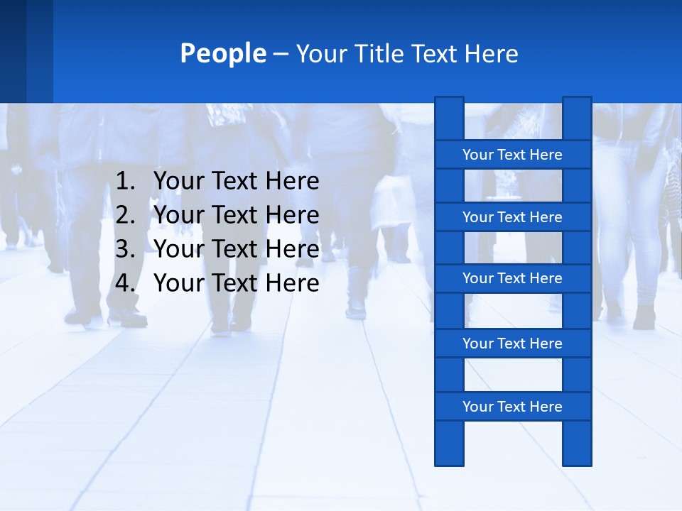 A Group Of People Walking Down A Sidewalk PowerPoint Template