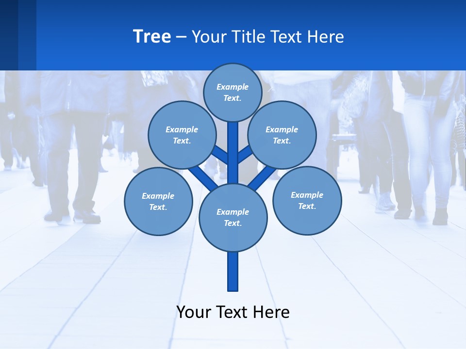 A Group Of People Walking Down A Sidewalk PowerPoint Template