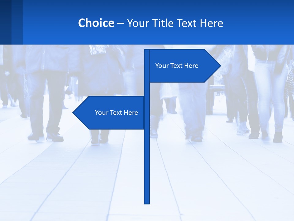 A Group Of People Walking Down A Sidewalk PowerPoint Template