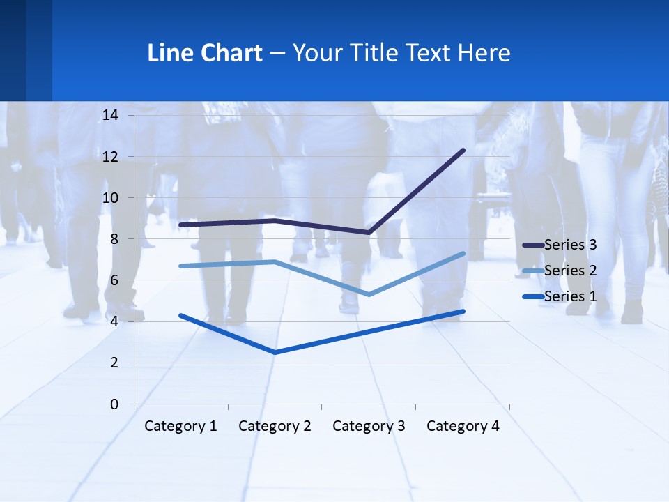 A Group Of People Walking Down A Sidewalk PowerPoint Template