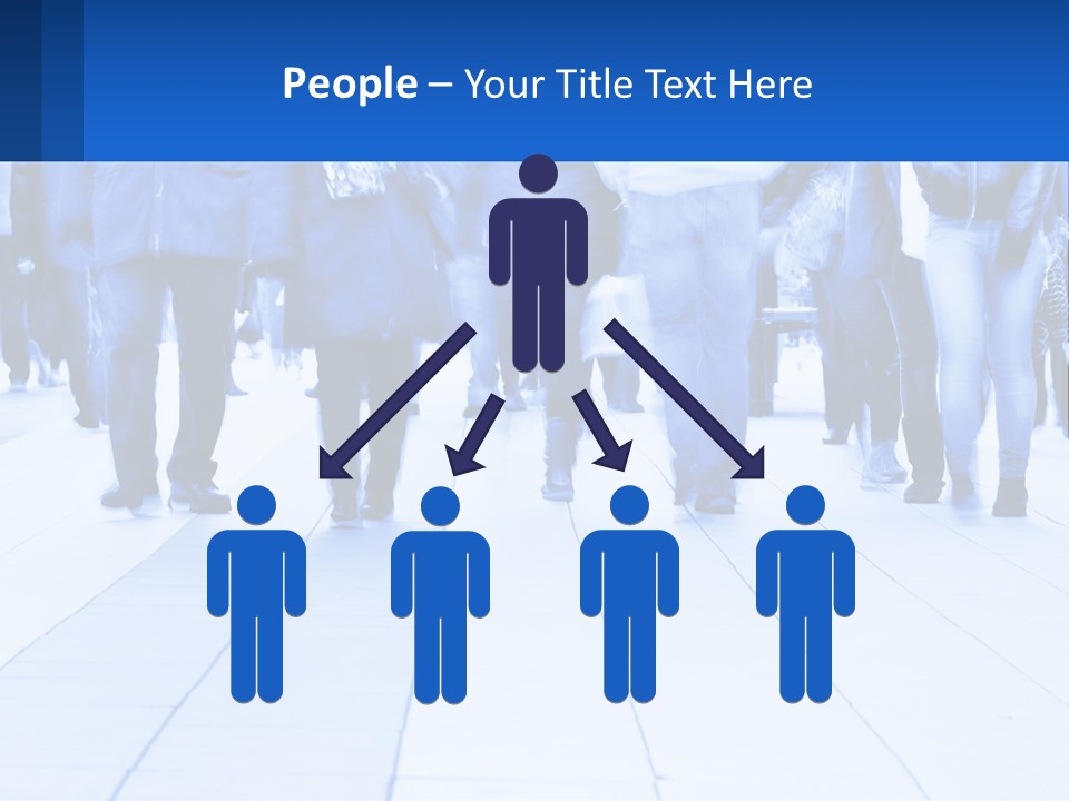 A Group Of People Walking Down A Sidewalk PowerPoint Template