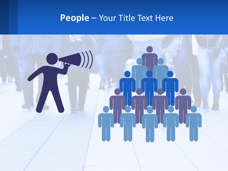 A Group Of People Walking Down A Sidewalk PowerPoint Template