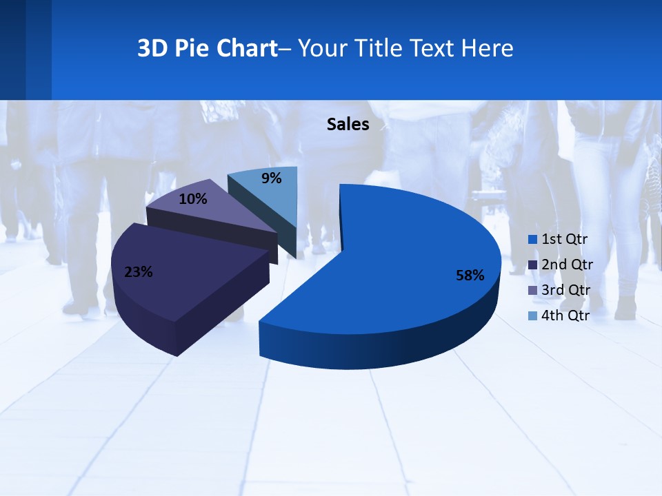 A Group Of People Walking Down A Sidewalk PowerPoint Template