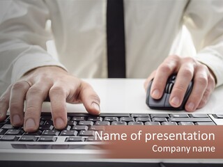 A Person Typing On A Computer Keyboard PowerPoint Template