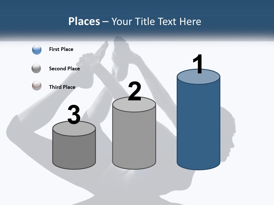 A Woman Is Doing A Yoga Pose With Her Hands In The Air PowerPoint Template