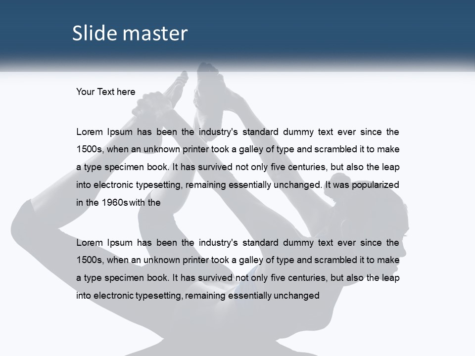 A Woman Is Doing A Yoga Pose With Her Hands In The Air PowerPoint Template