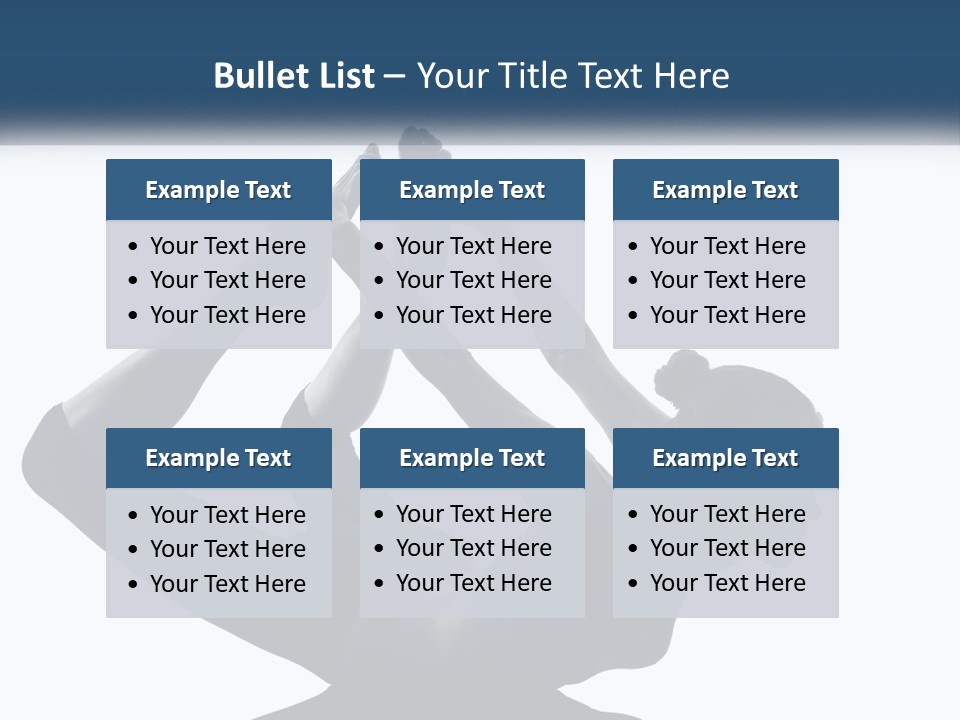 A Woman Is Doing A Yoga Pose With Her Hands In The Air PowerPoint Template