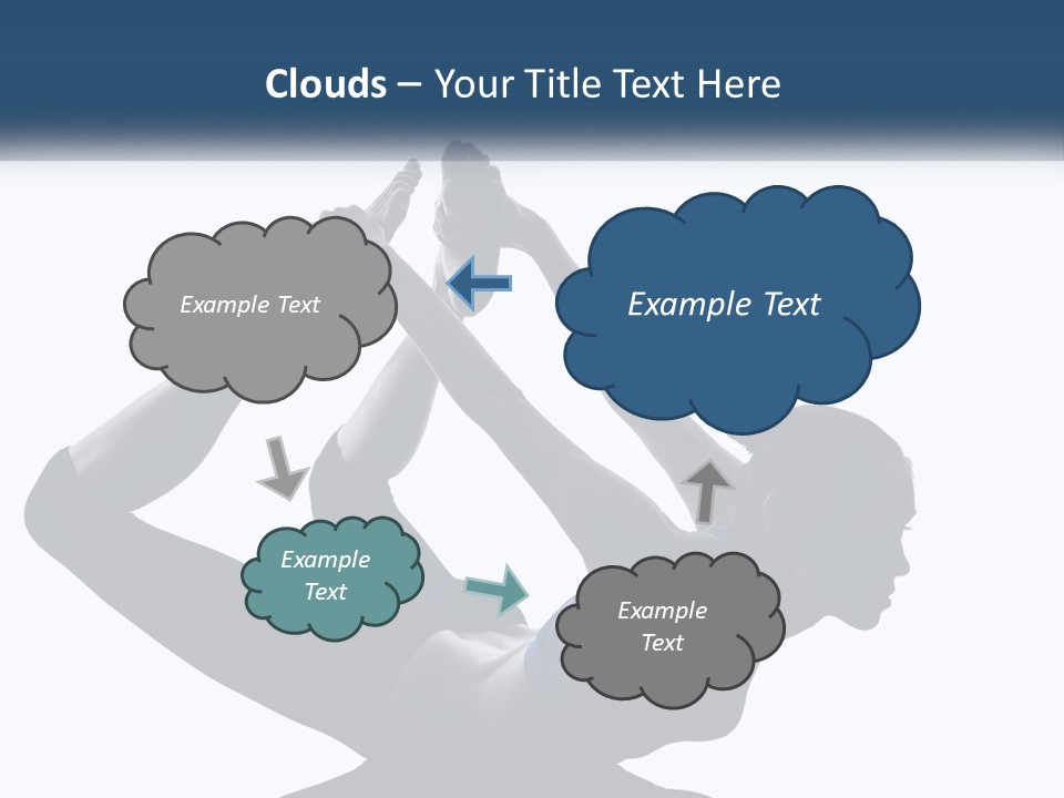 A Woman Is Doing A Yoga Pose With Her Hands In The Air PowerPoint Template