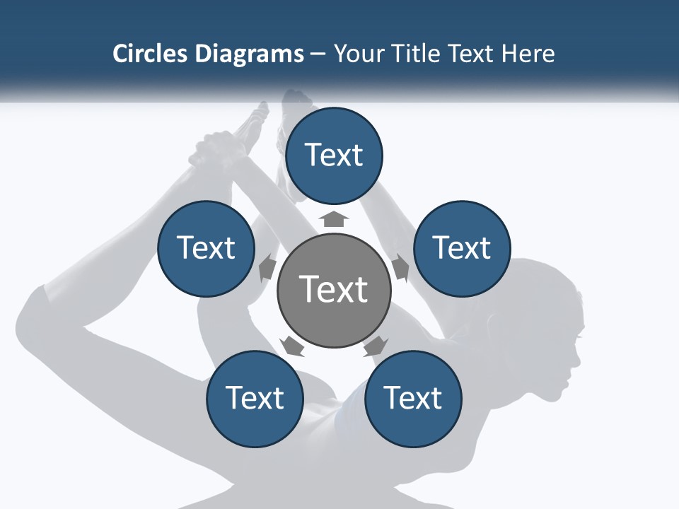 A Woman Is Doing A Yoga Pose With Her Hands In The Air PowerPoint Template