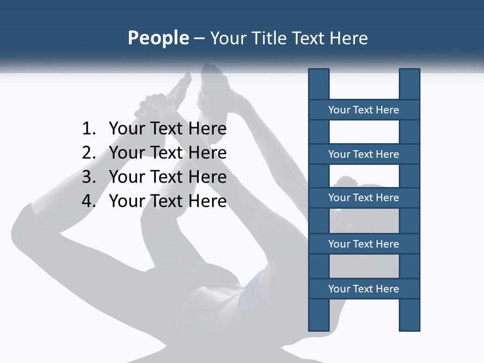 A Woman Is Doing A Yoga Pose With Her Hands In The Air PowerPoint Template