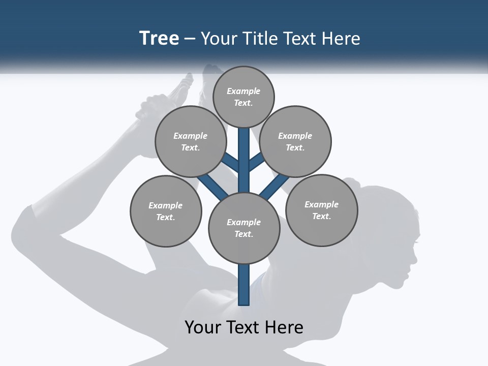 A Woman Is Doing A Yoga Pose With Her Hands In The Air PowerPoint Template