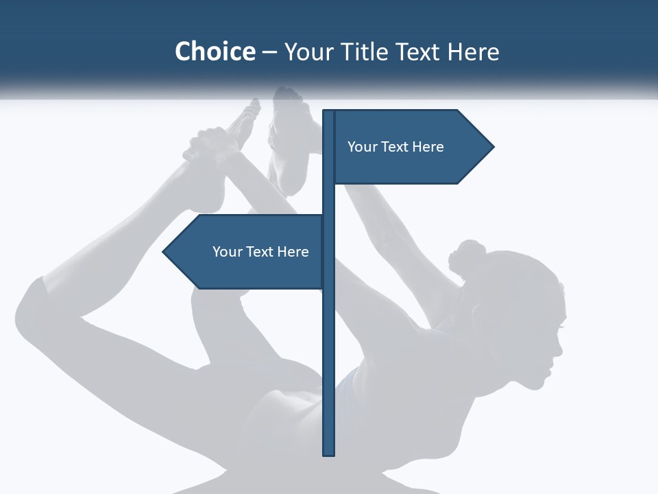 A Woman Is Doing A Yoga Pose With Her Hands In The Air PowerPoint Template