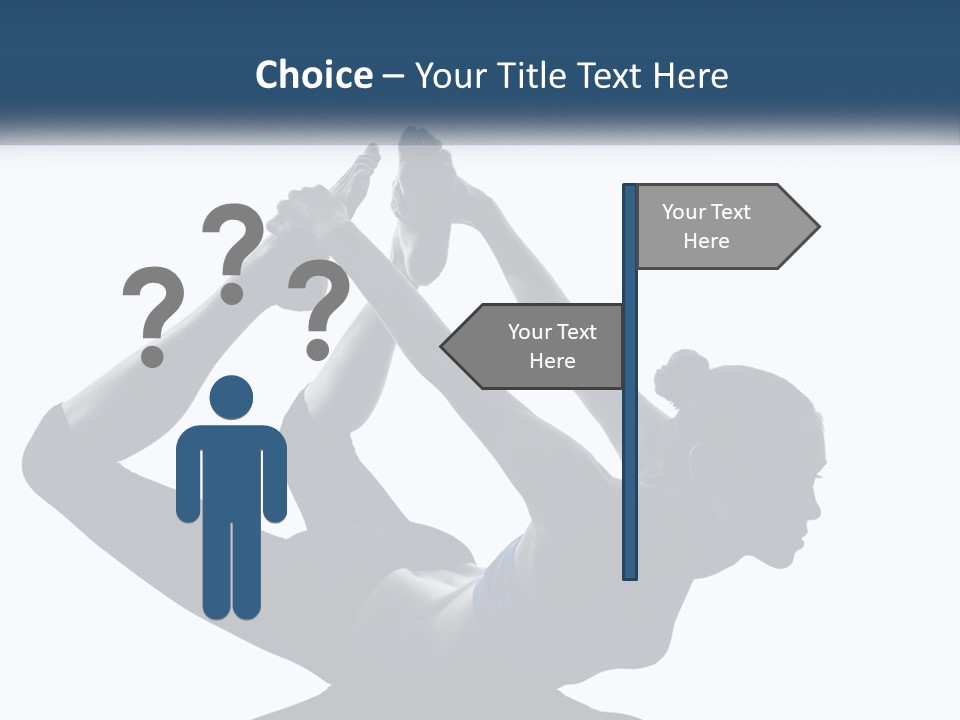 A Woman Is Doing A Yoga Pose With Her Hands In The Air PowerPoint Template