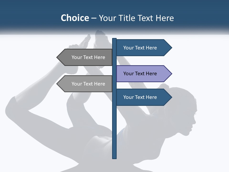 A Woman Is Doing A Yoga Pose With Her Hands In The Air PowerPoint Template