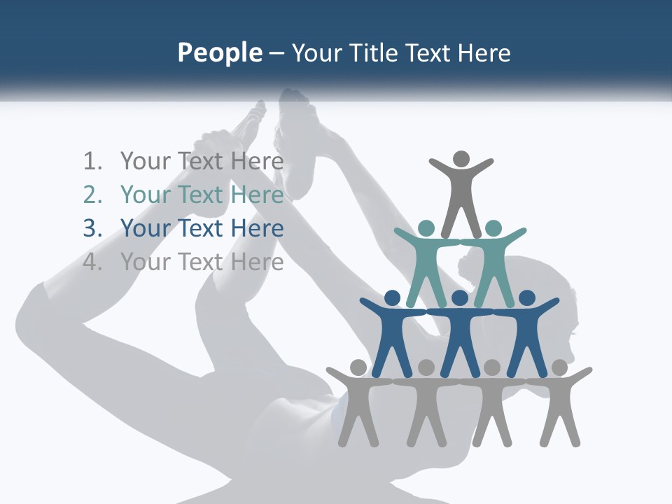 A Woman Is Doing A Yoga Pose With Her Hands In The Air PowerPoint Template