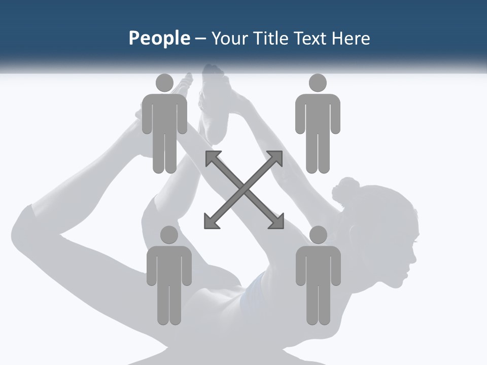 A Woman Is Doing A Yoga Pose With Her Hands In The Air PowerPoint Template