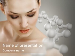 A Beautiful Woman With Her Eyes Closed And A Lot Of Bubbles Coming Out Of Her PowerPoint Template