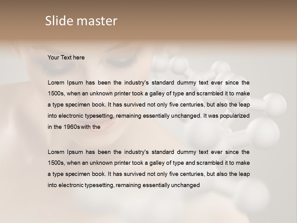 A Beautiful Woman With Her Eyes Closed And A Lot Of Bubbles Coming Out Of Her PowerPoint Template