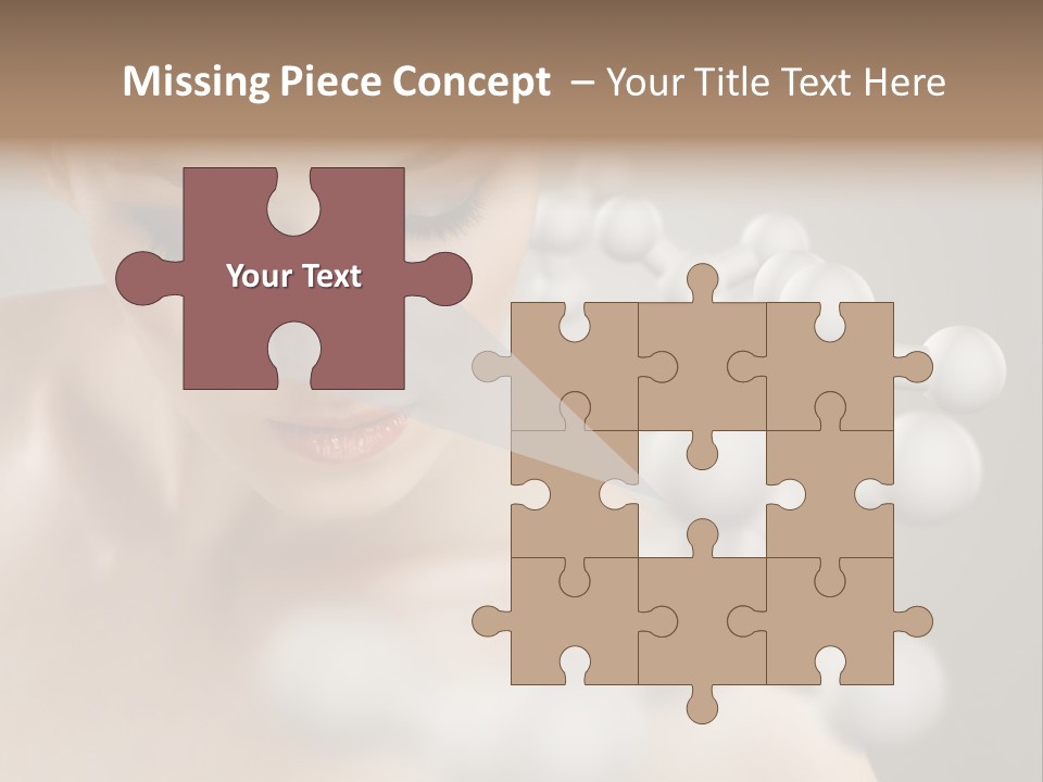 A Beautiful Woman With Her Eyes Closed And A Lot Of Bubbles Coming Out Of Her PowerPoint Template