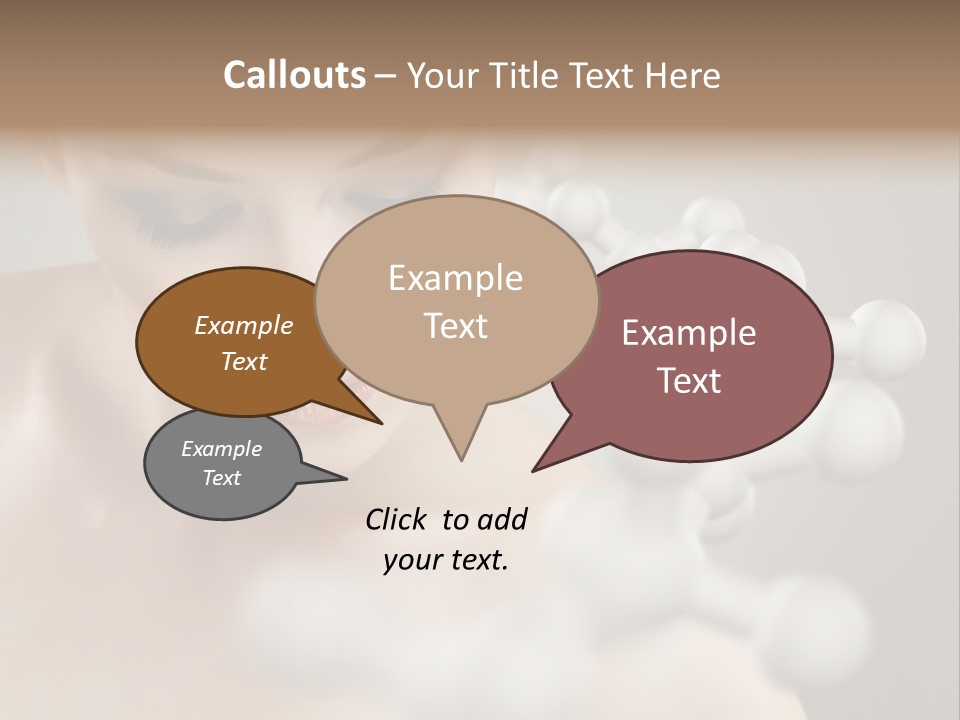 A Beautiful Woman With Her Eyes Closed And A Lot Of Bubbles Coming Out Of Her PowerPoint Template