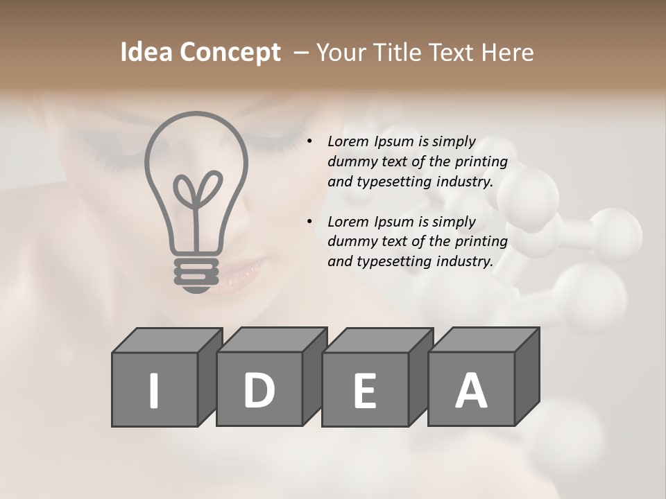 A Beautiful Woman With Her Eyes Closed And A Lot Of Bubbles Coming Out Of Her PowerPoint Template