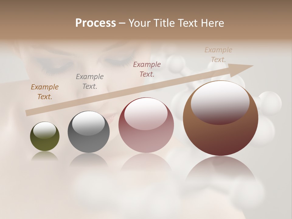 A Beautiful Woman With Her Eyes Closed And A Lot Of Bubbles Coming Out Of Her PowerPoint Template