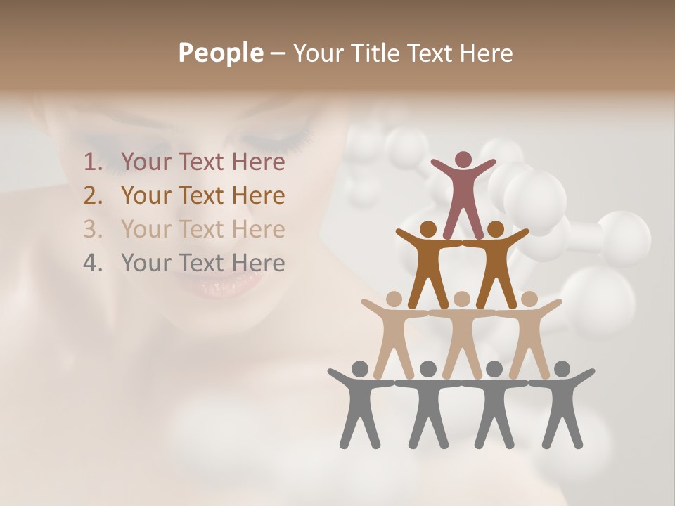 A Beautiful Woman With Her Eyes Closed And A Lot Of Bubbles Coming Out Of Her PowerPoint Template