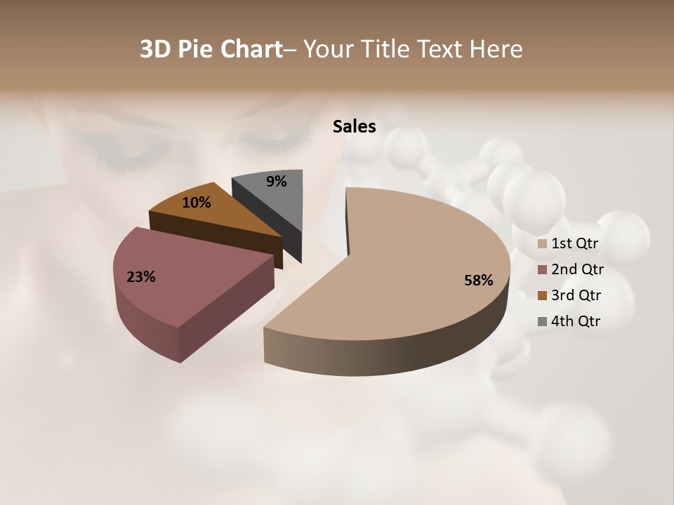 A Beautiful Woman With Her Eyes Closed And A Lot Of Bubbles Coming Out Of Her PowerPoint Template