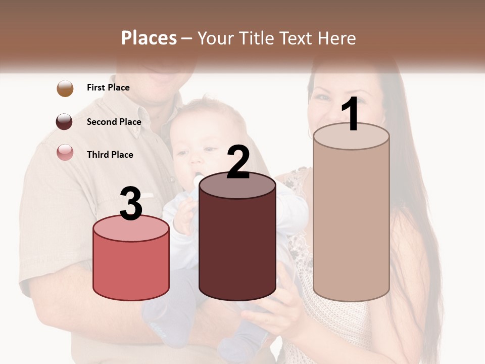 A Man And Woman Holding A Baby In Their Arms PowerPoint Template