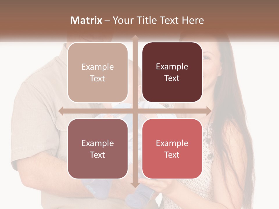 A Man And Woman Holding A Baby In Their Arms PowerPoint Template