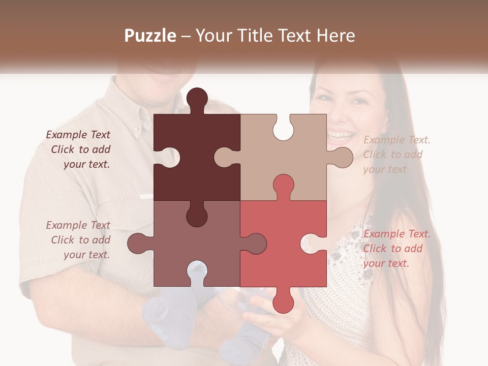 A Man And Woman Holding A Baby In Their Arms PowerPoint Template